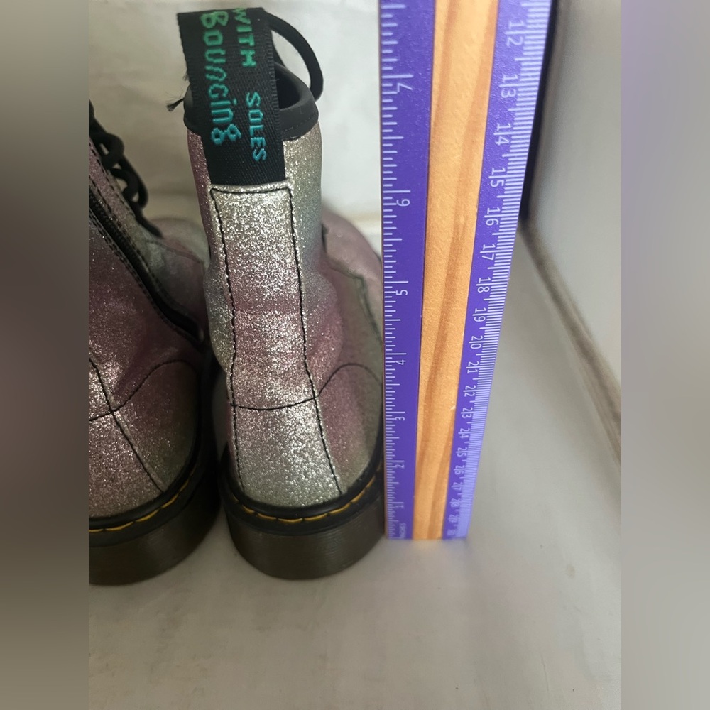 Dr. Martens Pink and Silver Glitter Boots 5 - Picture 5 of 8